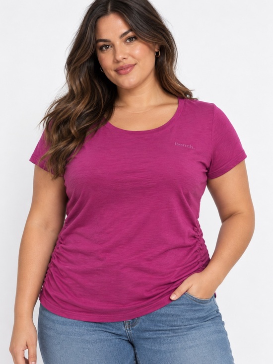 Bench Tops - 63 Bench Pink Ruched Side Fitted T-Shirt Top Women’s Size XL Y2K Athleisure